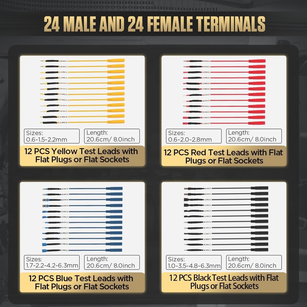 AUTOOL 68PCS Multimeter Test Leads Kit, Test Leads with Replaceable Wire Pier...