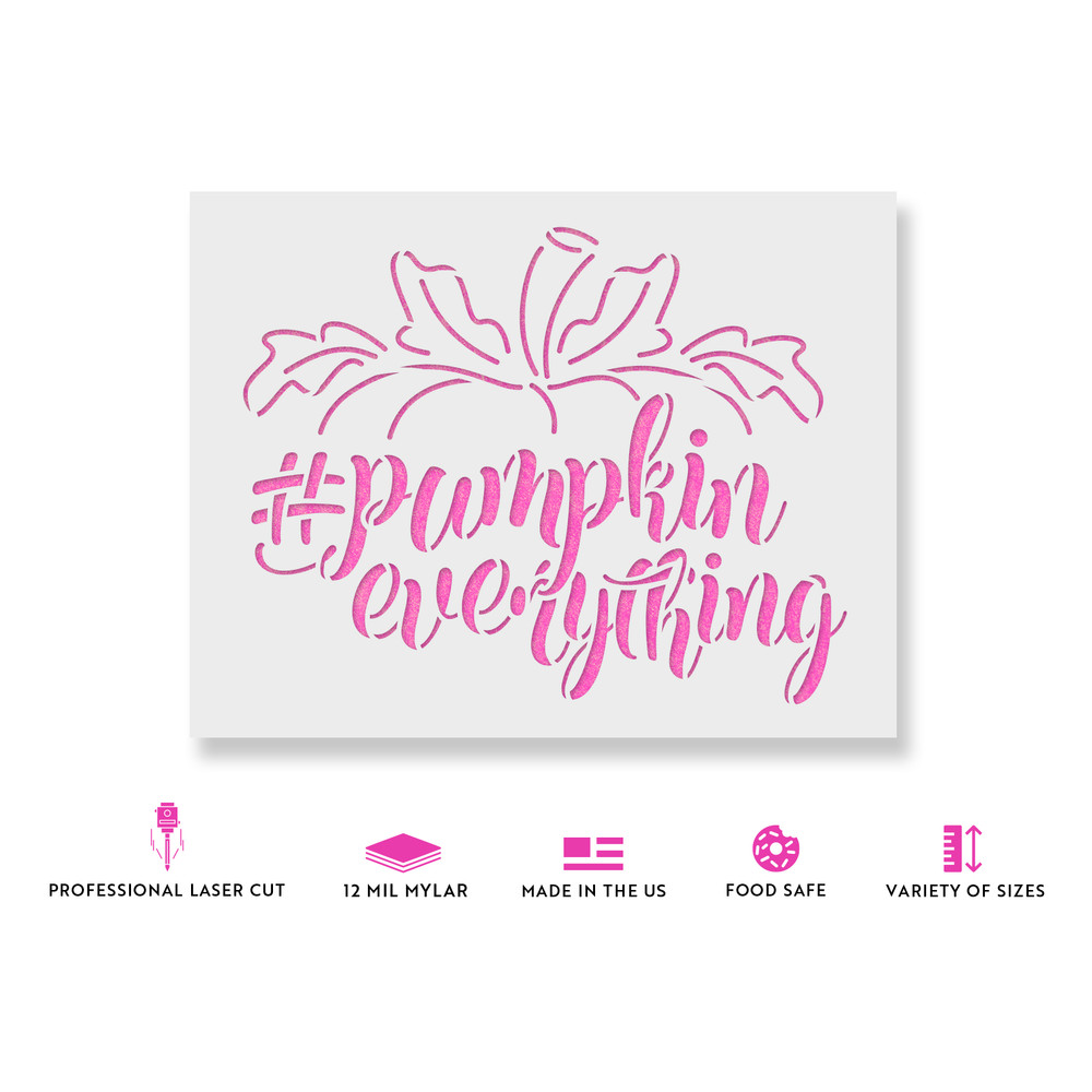 Pumpkin Everything Stencil - Durable & Reusable Mylar Stencils