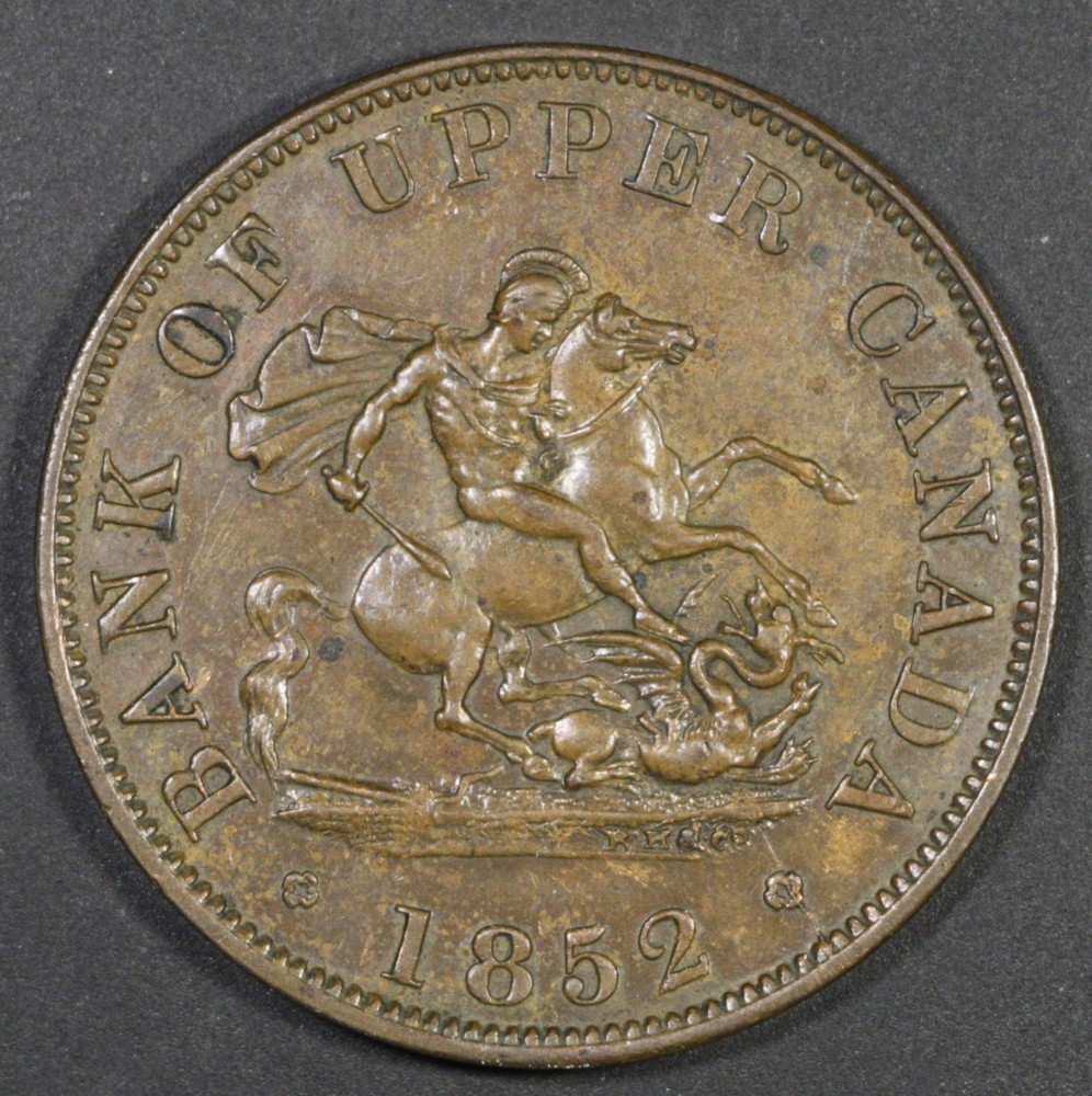 1852 Upper Canada Half Penny Token - Breton #720