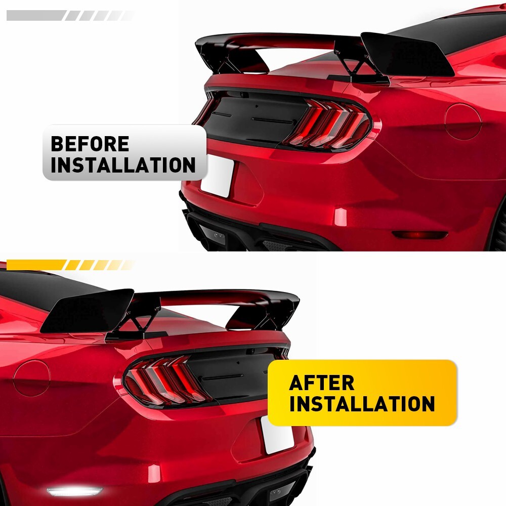 For 2015-2022 Ford Mustang LED Rear Bumper Side Marker Lights Clear Lens White