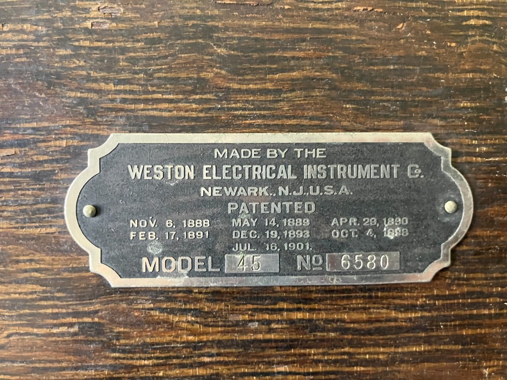 MILLI VOLTMETER Model 45 #6580 Antique Weston Electrical Instrument Physics