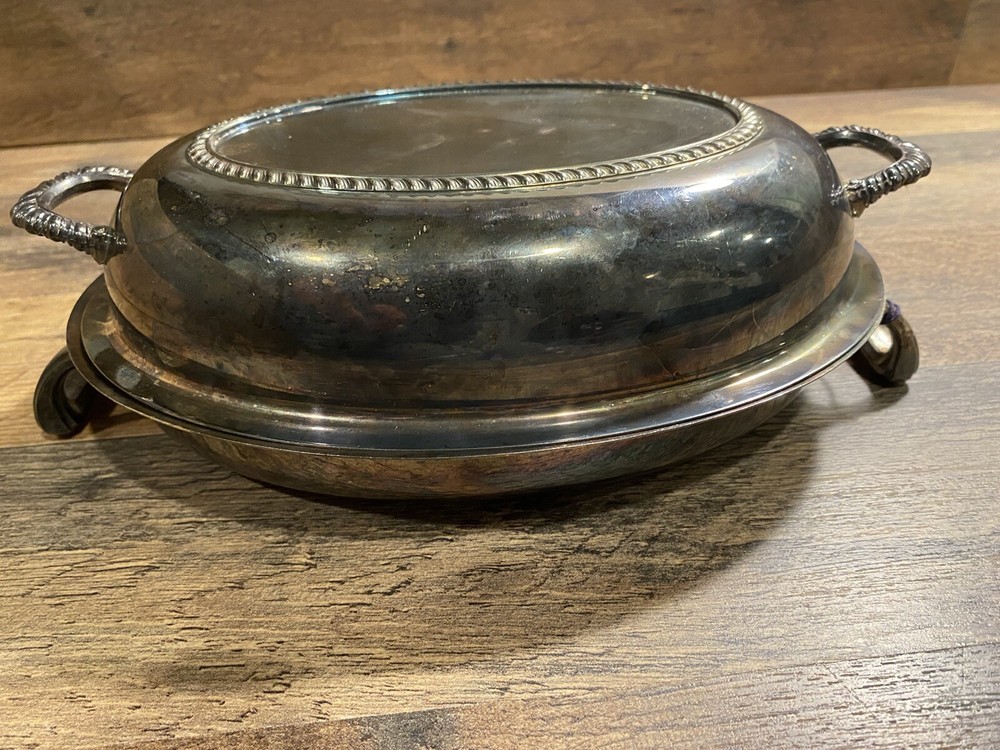 Ketstoneware Silver Plate Covered Serving Casserole Dish