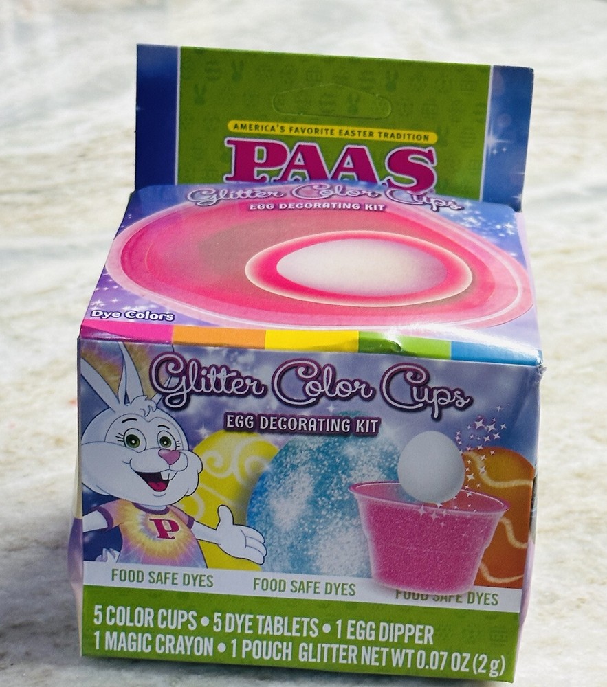 Glitter Color Cups Egg Decorating Kit PASS Dye Colors-Easter