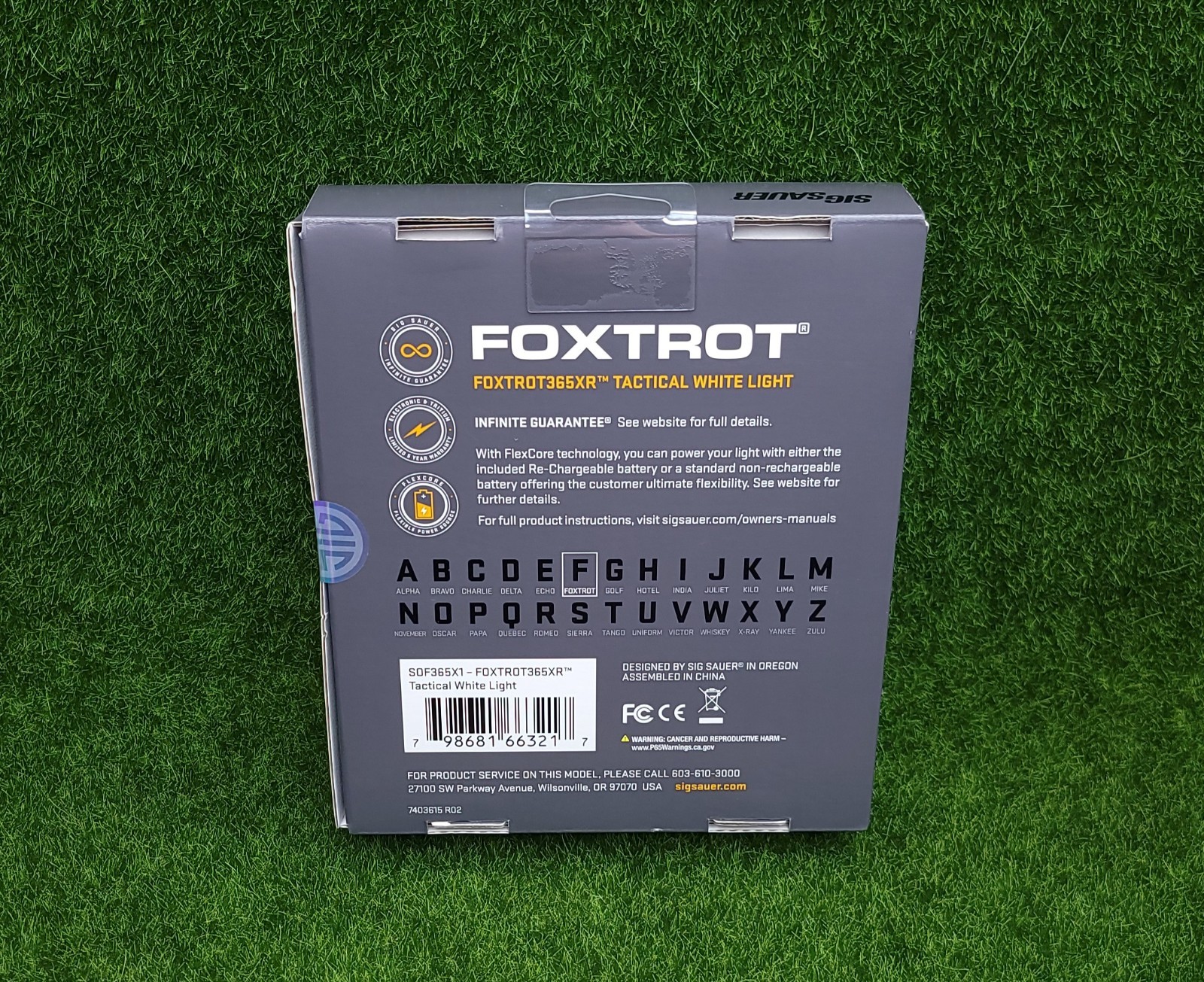 Sig Sauer FOXTROT365XR 550 Lumen Tactical Light Sig P365 P365X P365XL - SOF365X1