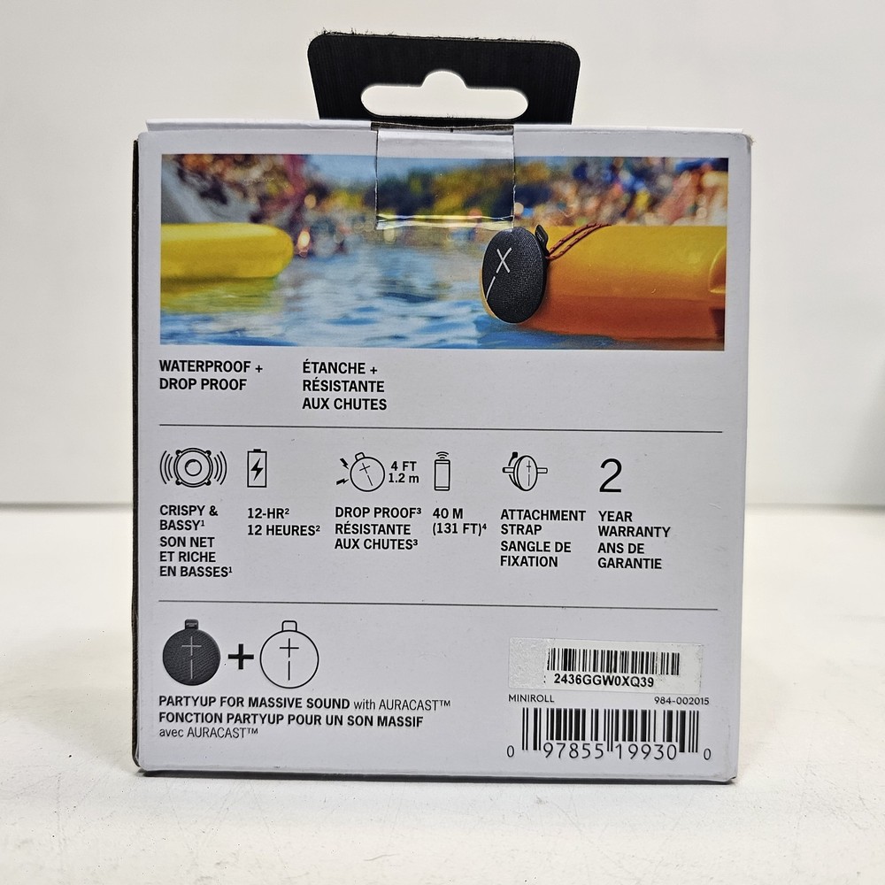 Ultimate Ears MINIROLL Ultra-Portable Waterproof Bluetooth Speaker - Black