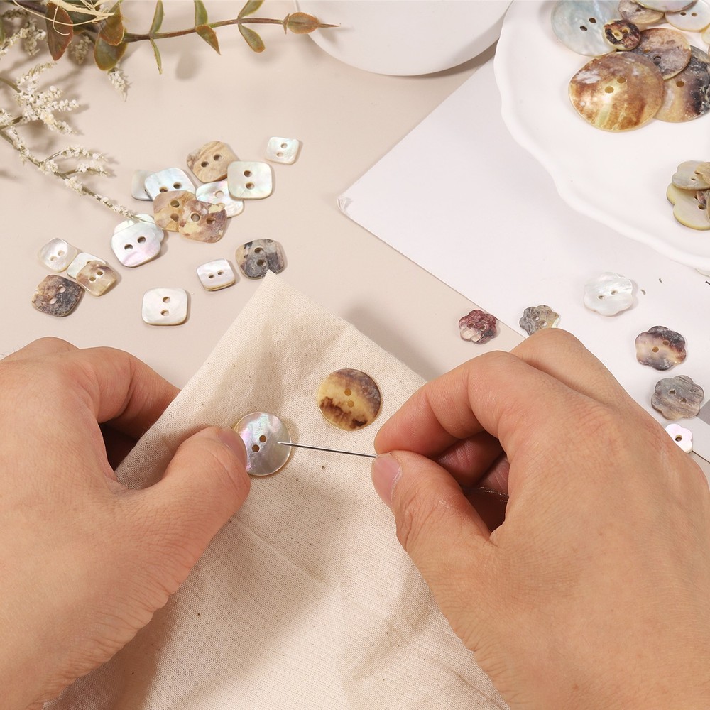 10pcs Pearl Shell Buttons 0.71" Round Shell Sewing Button for Cloth Craft