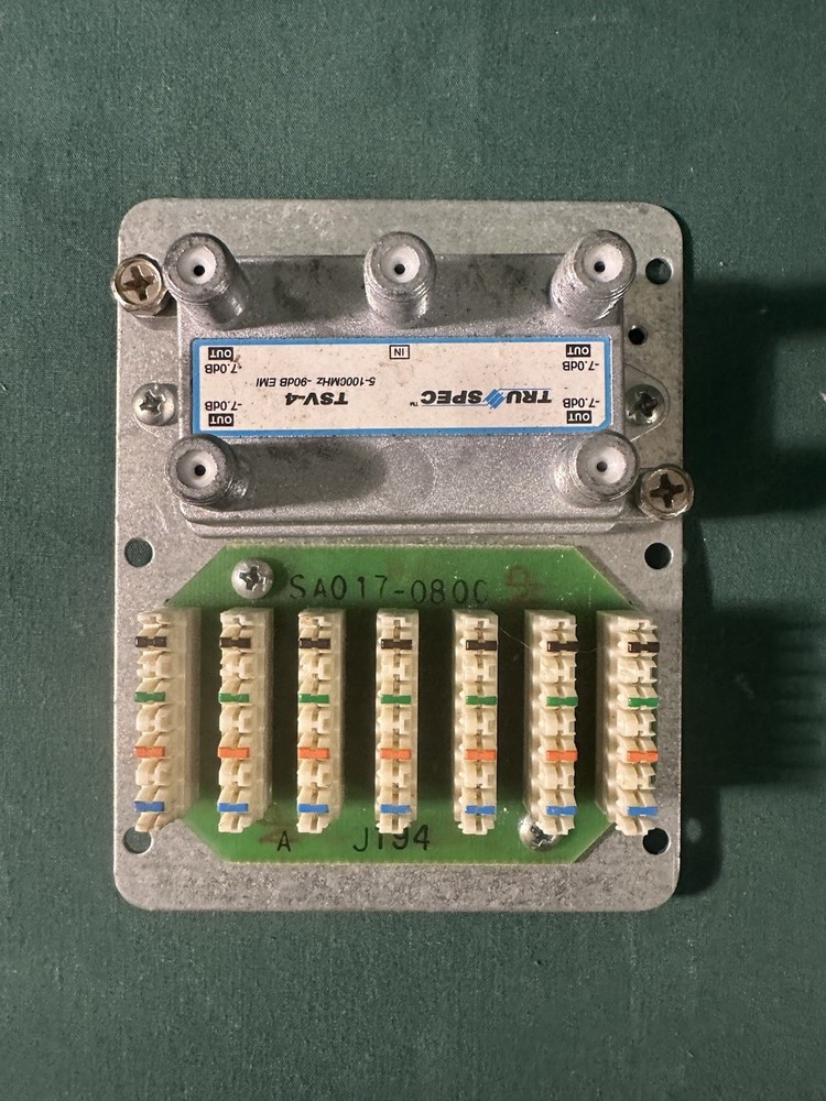 Honeywell AN100 Basic Distribution Panel–4-Line Phone & CATV Splitter. UNTESTED