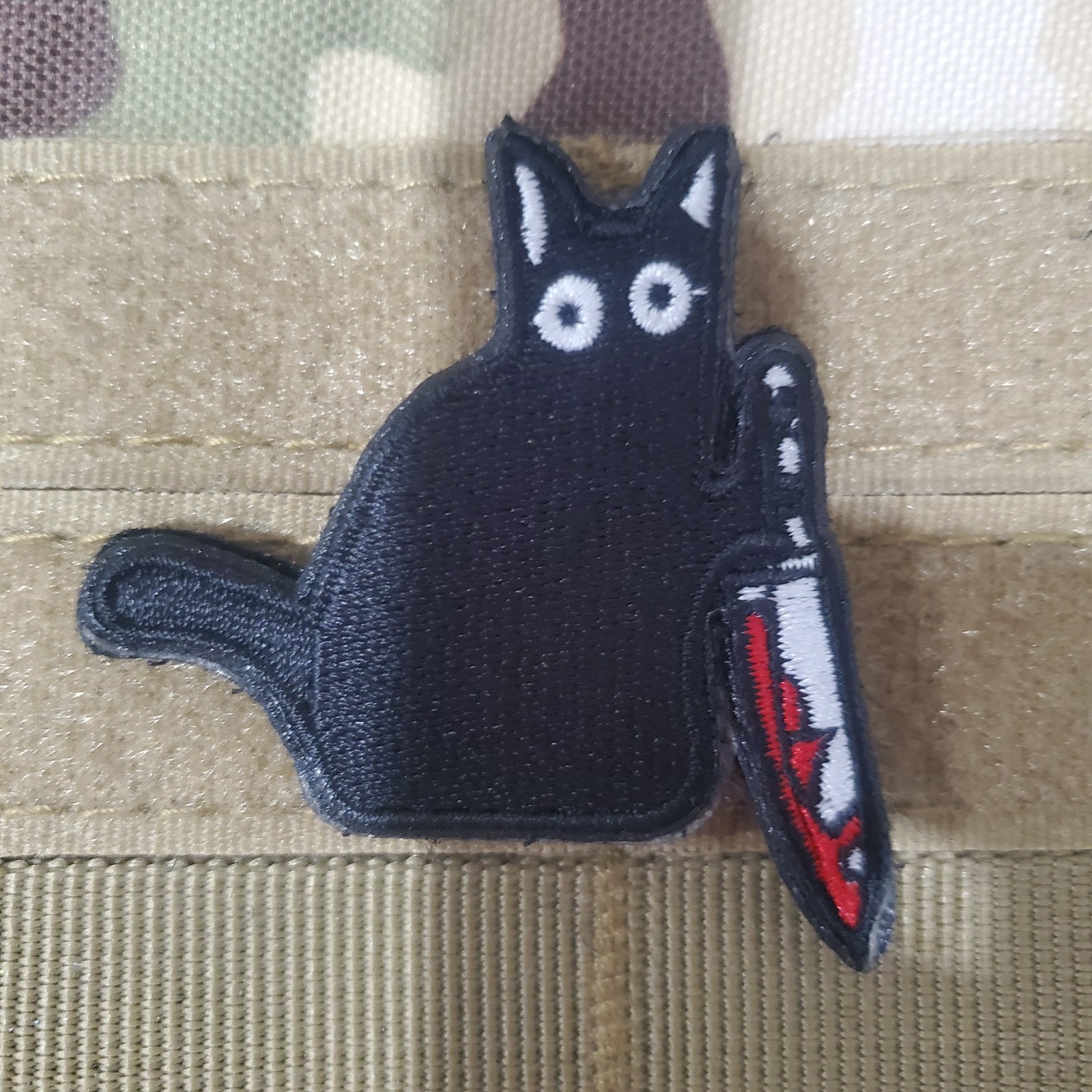 WEAPON CAT Embroidered Tactical Morale Patch Hook and Loop