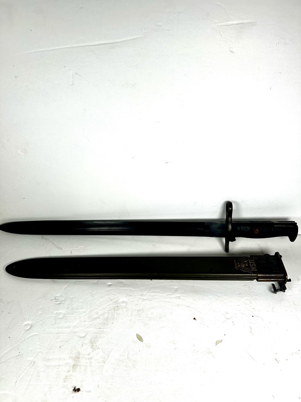 WWI Era US Military Rock Island Armory M1905 Bayonet USN Sheathe 1917 Dated