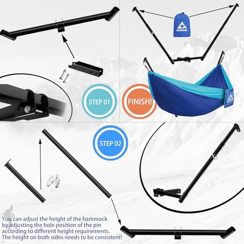 Hitch Mount Hammock Stand - Includes Parachute Nylon Hammock & Hitch Hammock