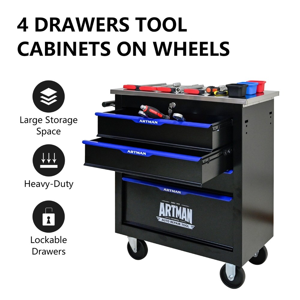 4 Drawer Rolling Tool chest, Tool Organizer, Splicable,for Garage Workshop,diyer