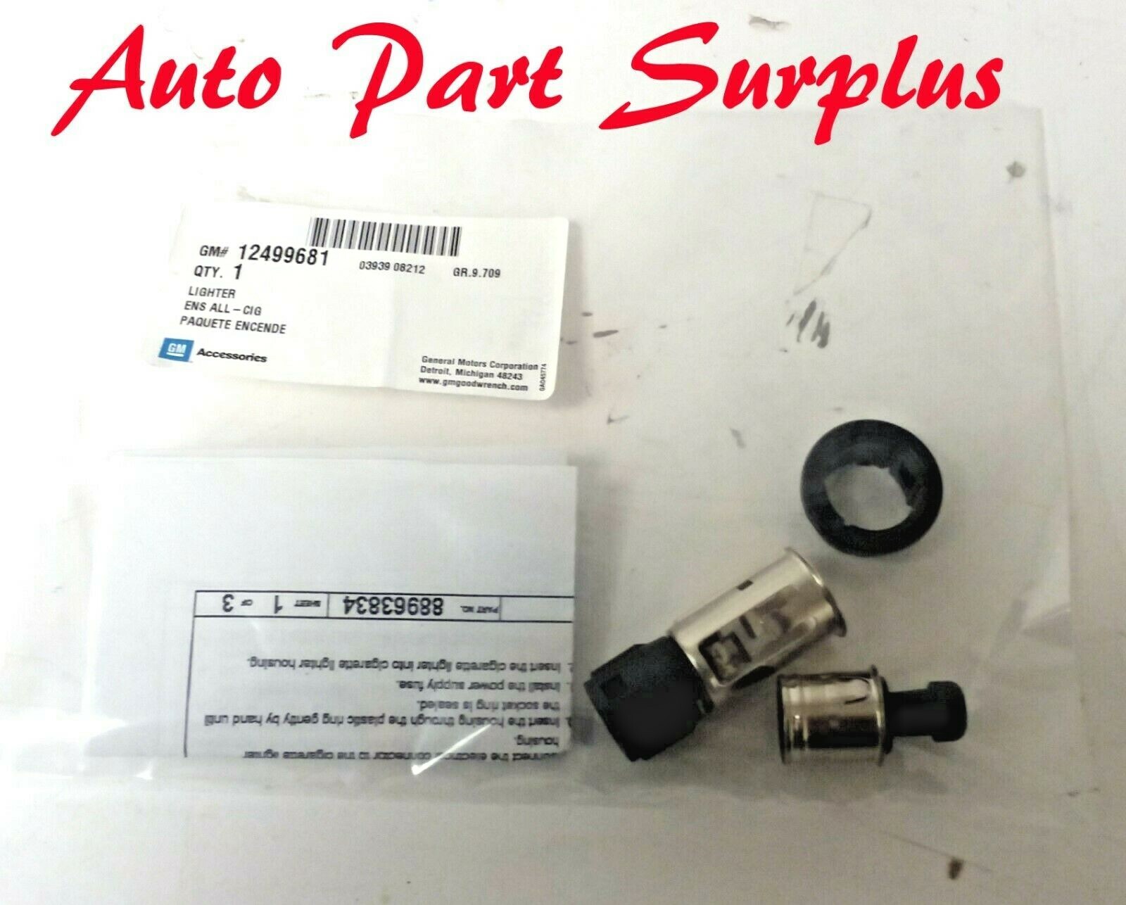 Factory GM cigarette lighter package. 07-10 Silverado Sierra 12499681