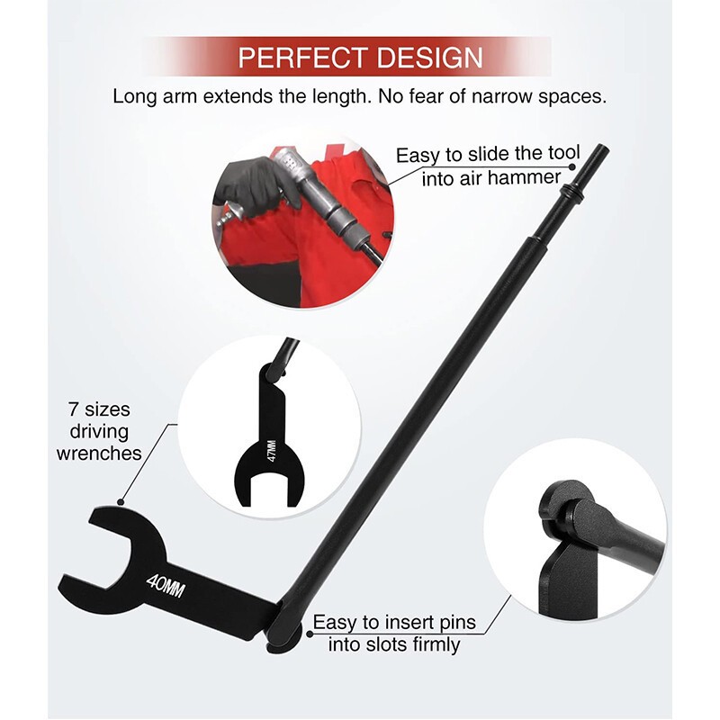 For Ford/GM/Chrysler/Jeep 43300 Pneumatic Fan Clutch Wrench Removal Tool 1 Set