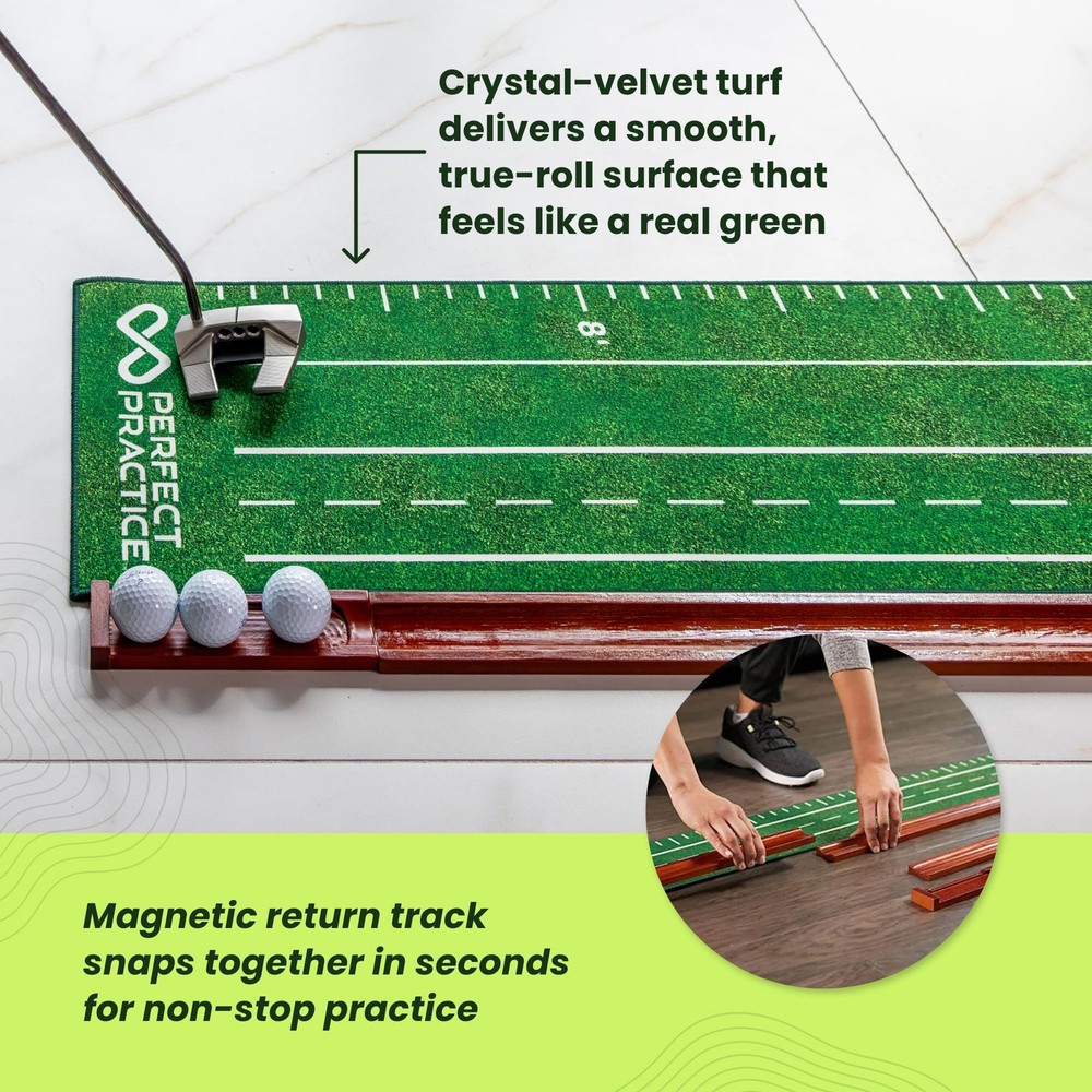 Perfect Practice Standard 9'6" Putting Mat with Mat, Multi-colored