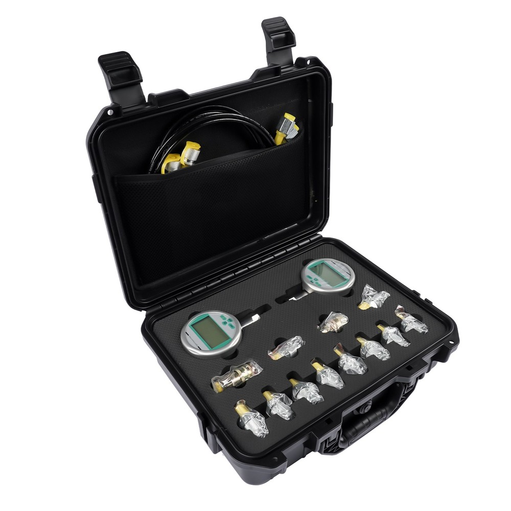 80M Digital Hydraulic Pressure Test Kit Gauge Coupling Hose with Case