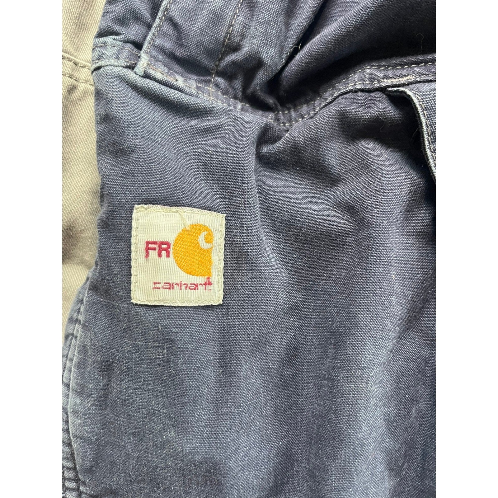 Carhartt FR Full Swing Flame Resistant Navy Blue Canvas Work Jacket Mens Medium