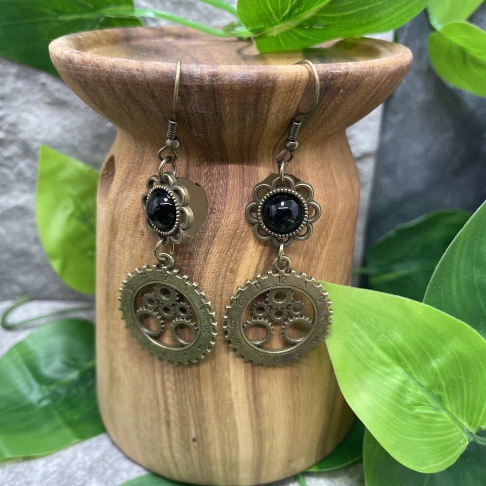 2.5” Bronze-tone Steampunk Boho Drop Dangle Earring Set New Free Ship C155