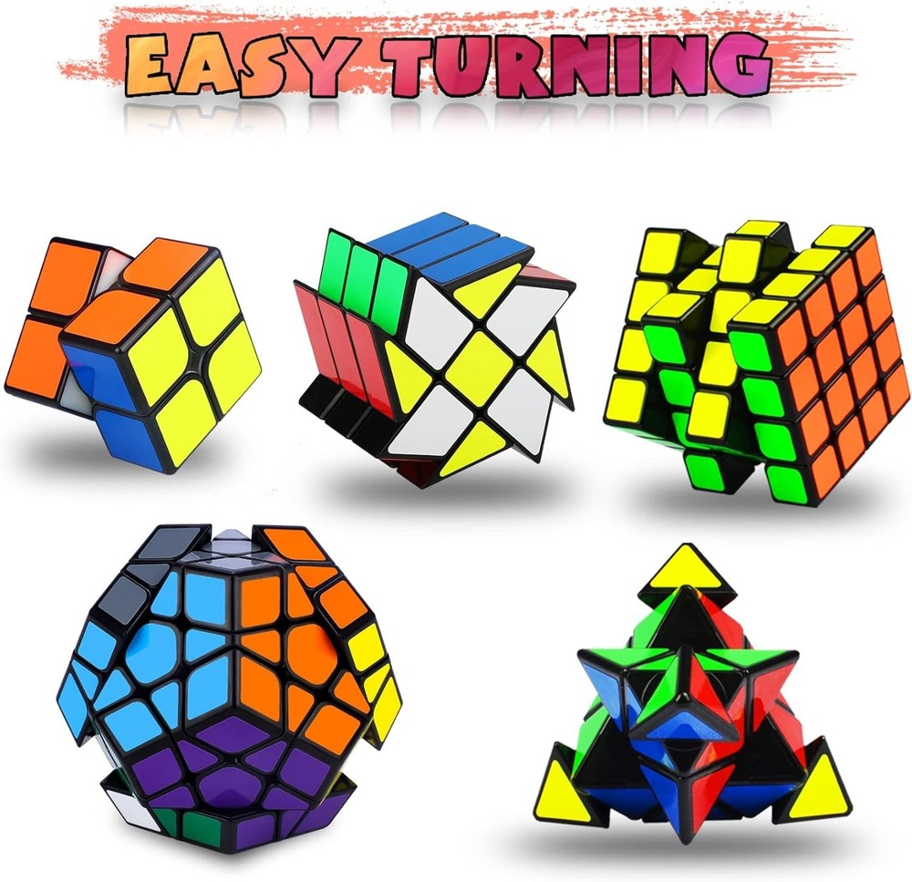 Speed Cube Set, Puzzle Cube, Magic Cube 2X2 4X4 Pyraminx Pyramid Megaminx Fenghu