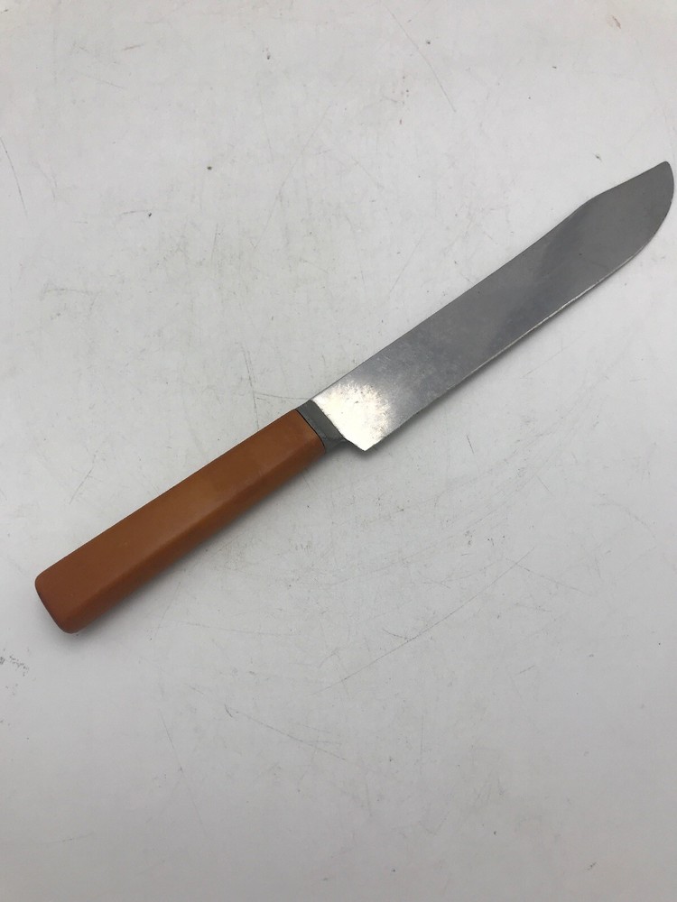 Antique Butterscotch Bakelite Handled Knife SS 11" Tested
