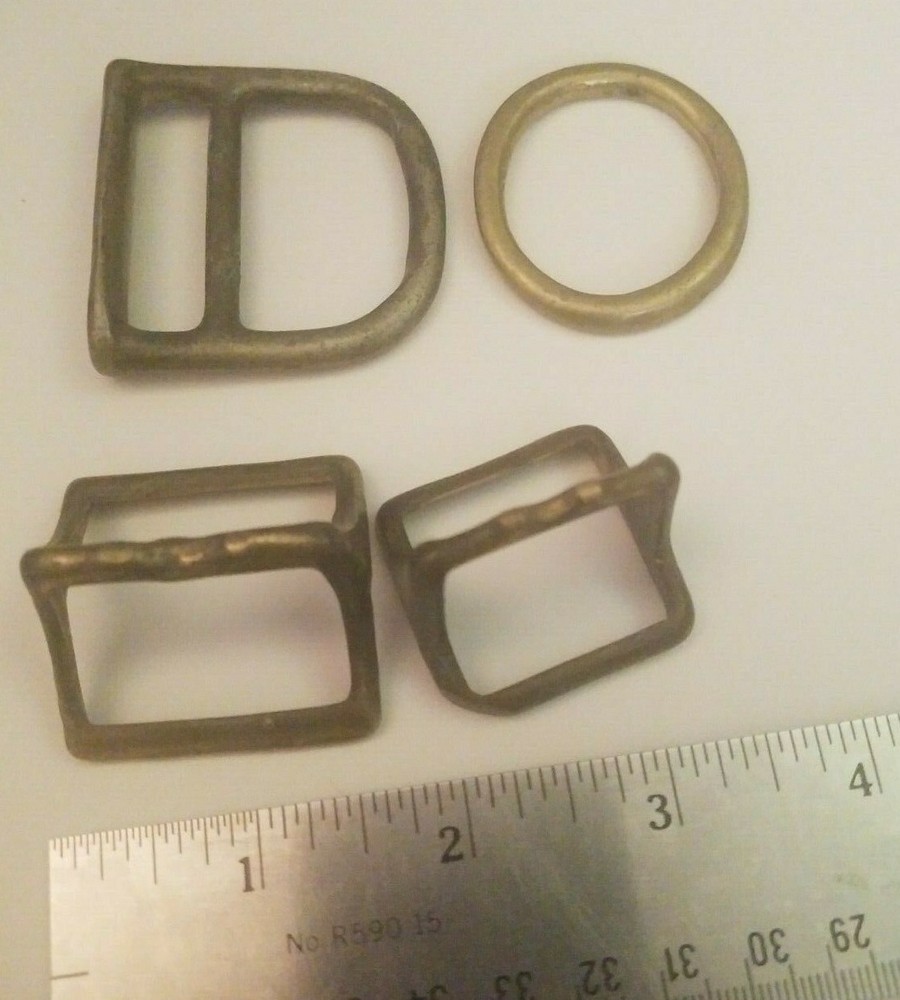 VINTAGE Lot of Solid Bronze Buckles and Hardware