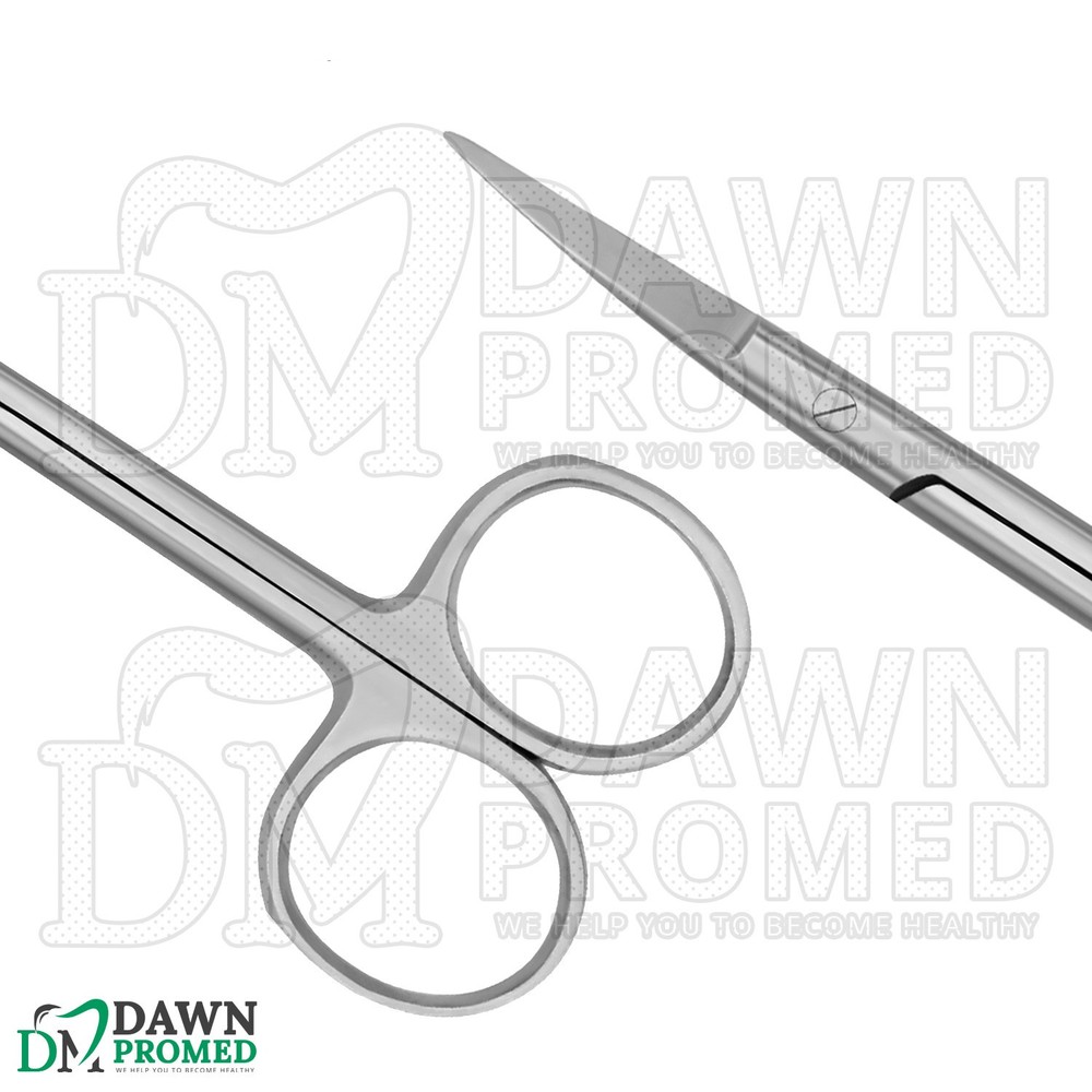 3 Pcs Iris Scissors 3.5” Curved Round Pattern Dental Veterinary Surgical Set