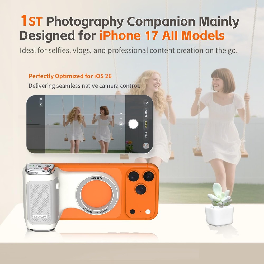 COMITOK MOCA - iPhone Camera Grip - for Native Control MOCA, White