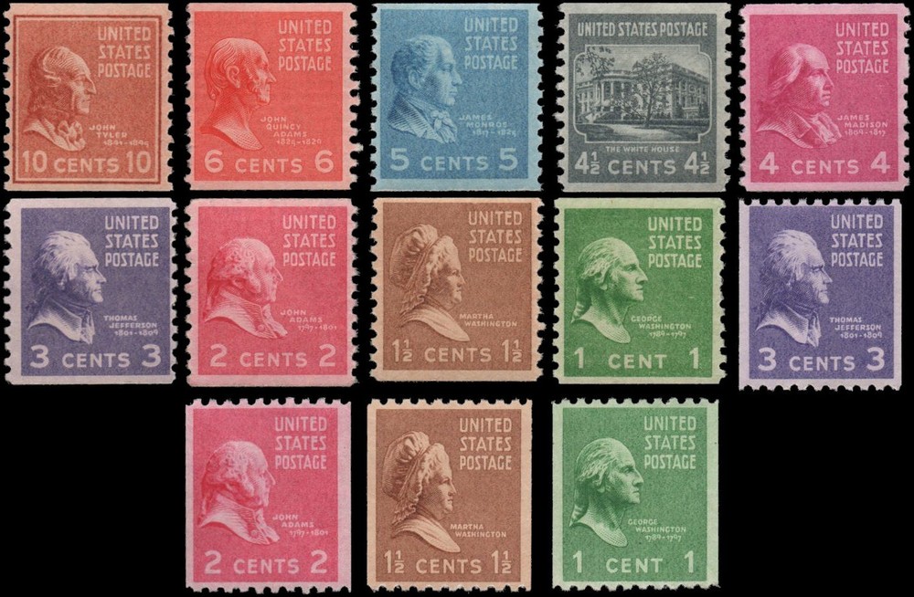 US #839-851 set mixed