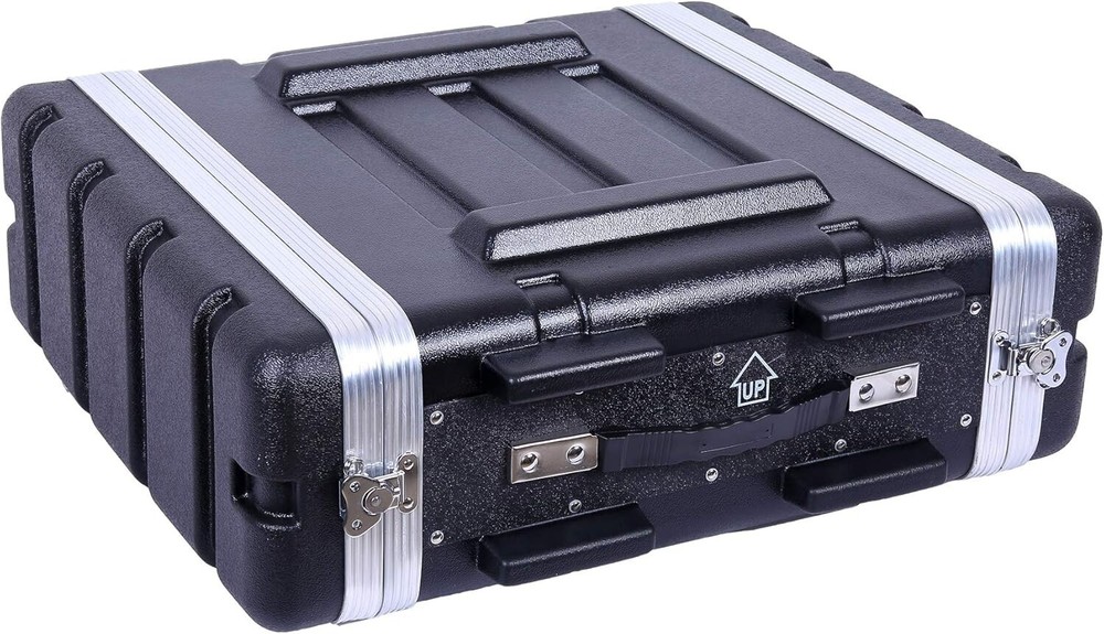 Crossrock Stackable 3U Rack Case, Standard 19.25” Depth, Polyethylene Hard-Black