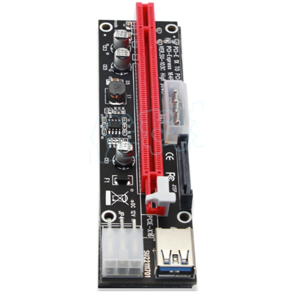 PCI-E 1x to 16x Powered USB3.0 GPU Riser Extender Adapter Card