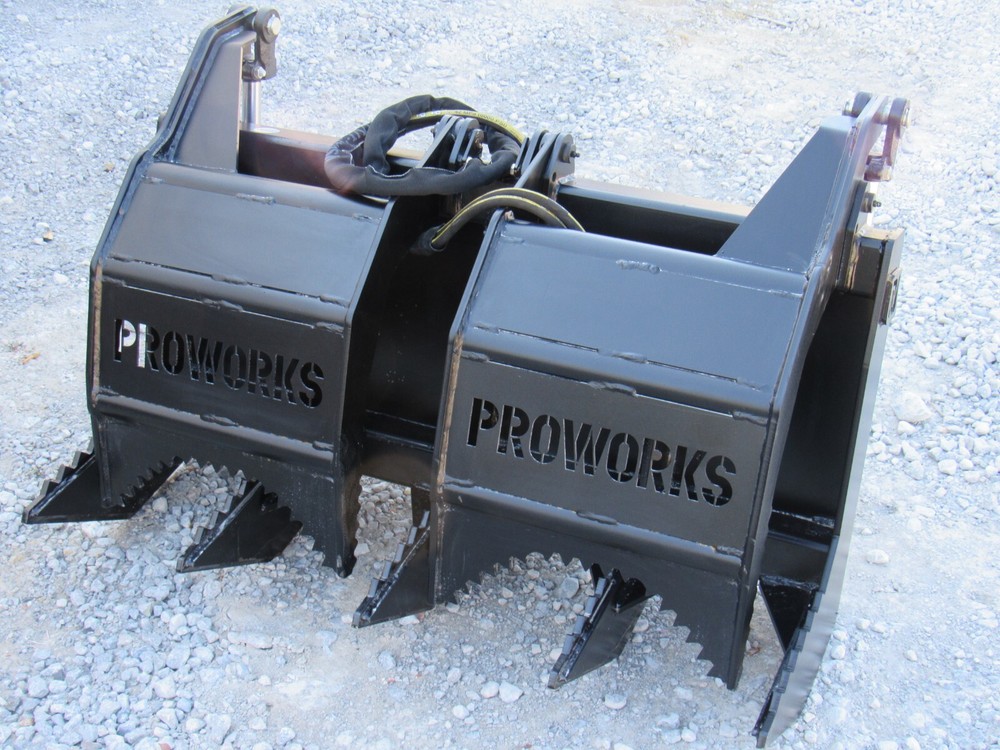 42" Root Rake Clam Grapple Attachment Fits Mini Skid Steer