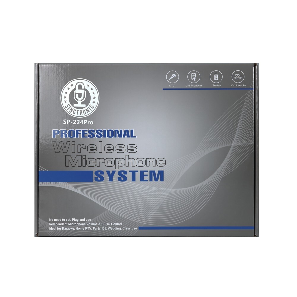 Singtronic SP-224Pro Rechargeable 2 x UHF Wireless Microphone (100% Battery)