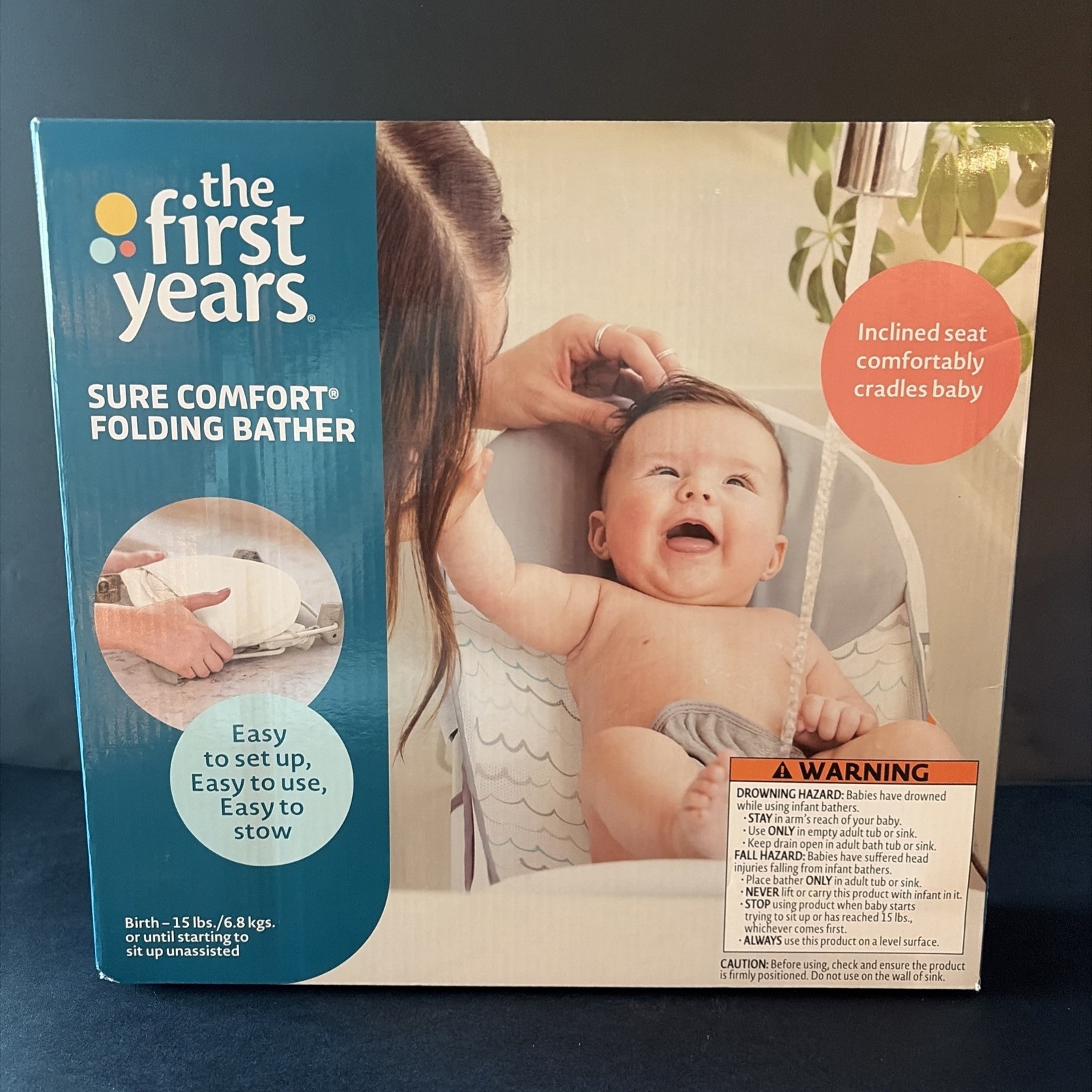 Brand New The First Years Sure Comfort Folding Bather Baby Bath Seat Birth-15lbs