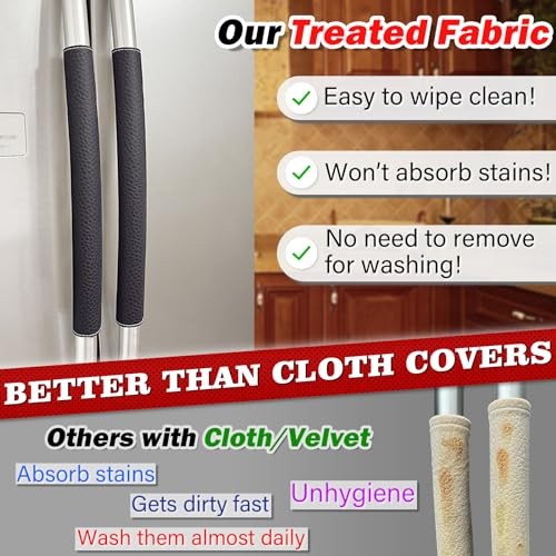 Refrigerator Handle Covers PCS, Adjustable Appliance Handle 5 Charcoal Black