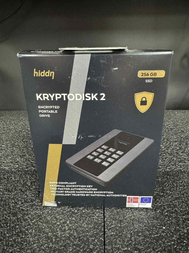 Hiddn Kryptodisk2 KD2 Hardware Encrypted 256GB USB 3.1 External Portable SSD Drv
