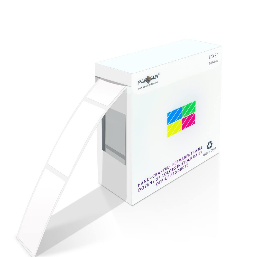 Square Color Coding Labels 3 inch x 1 - Rectangle 3*1 inches, White