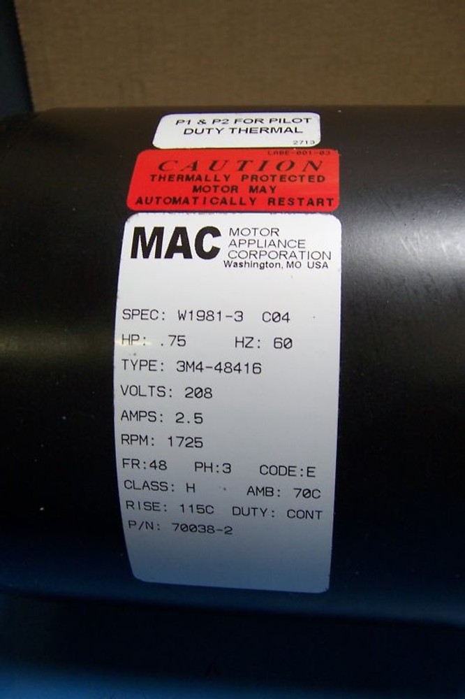 Motor Appliance Corp 70038-2 Condensor Motor