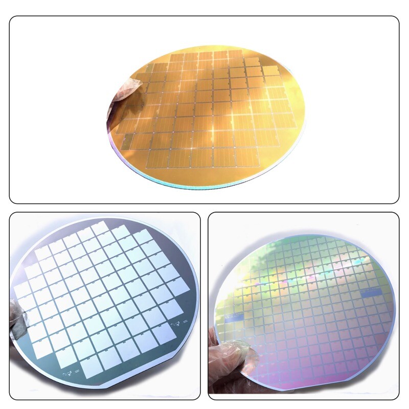 6in Silicon Wafer CPU Chip Semiconductor Lithography Circuit With Bracket NICE