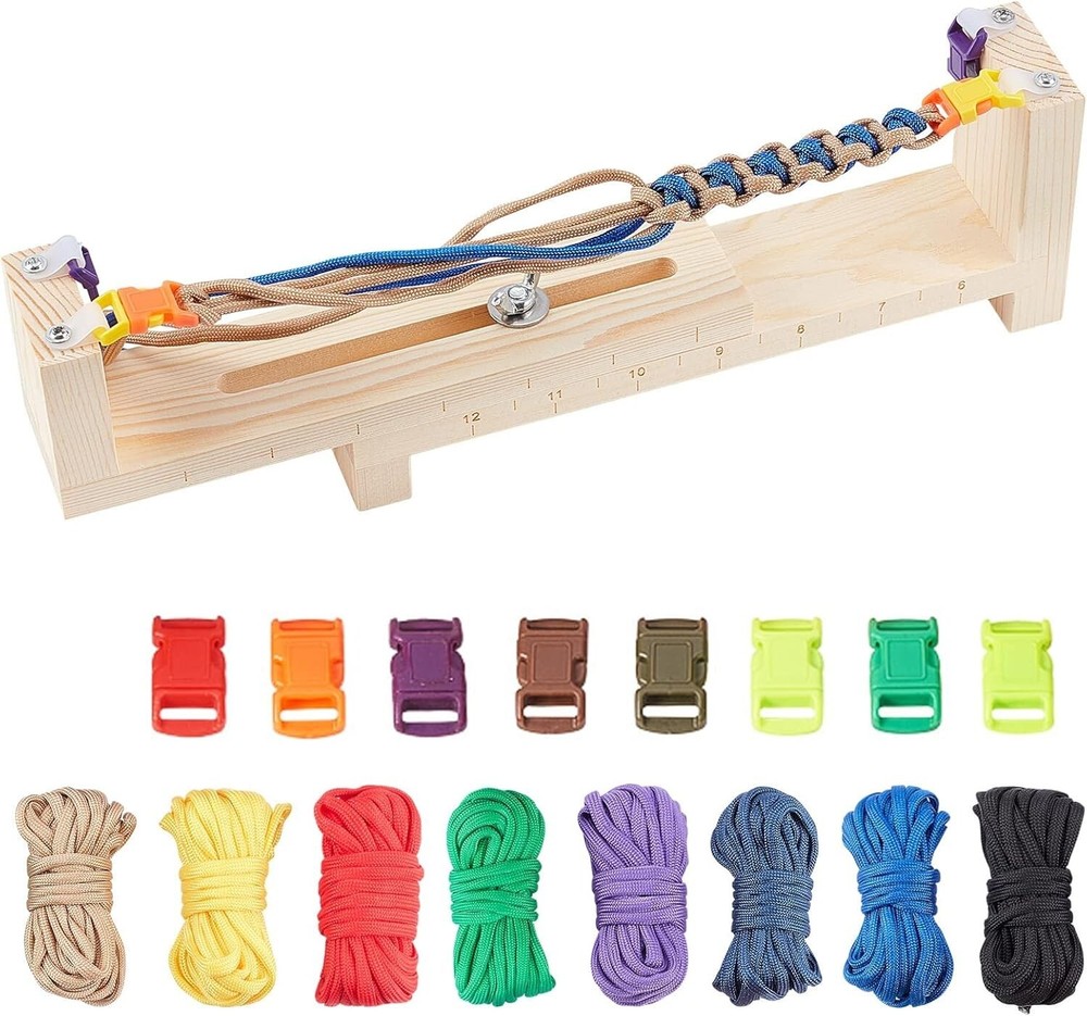 Adjustable DIY Bracelet Maker Kit with 8 Parachute Cords & Quick Release Buckles