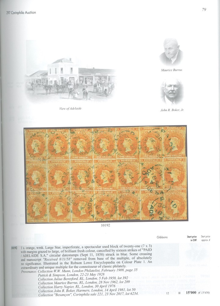 Australia Australian States Specialized Auction Catalogs Corinphila 2022-23