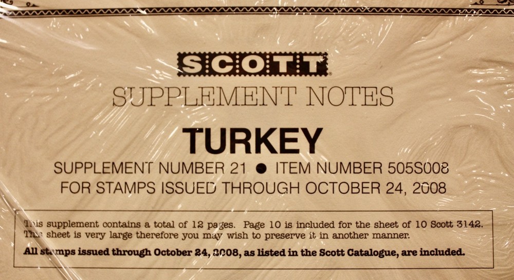 Turkey -- Scott Album Supplements #21 & 22, 2008 & 2009, Brand New, Unopened!