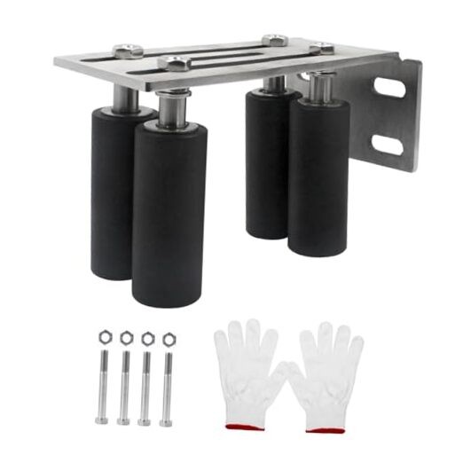 Slide Gate Guide Rollers，4”Universal L Bracket Adjustable 4 Nylon Rollers Gate