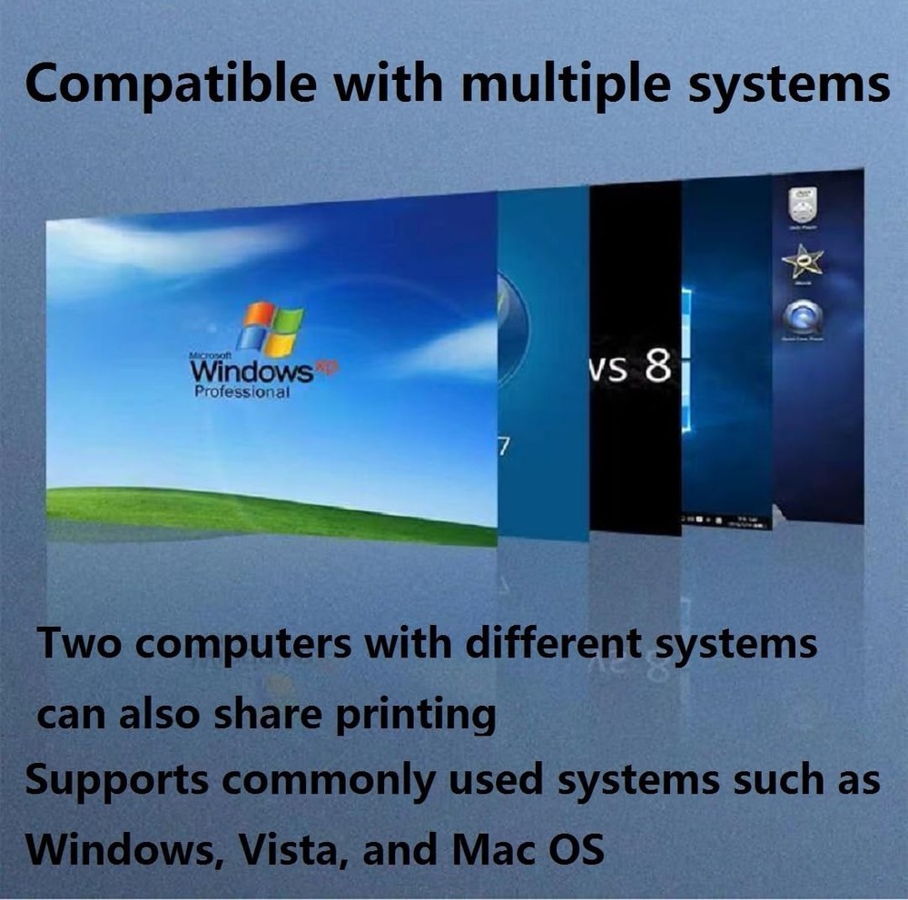 Printer Cable Splitter 1 in 2 Out Printer Splitter for Two Computers Male to