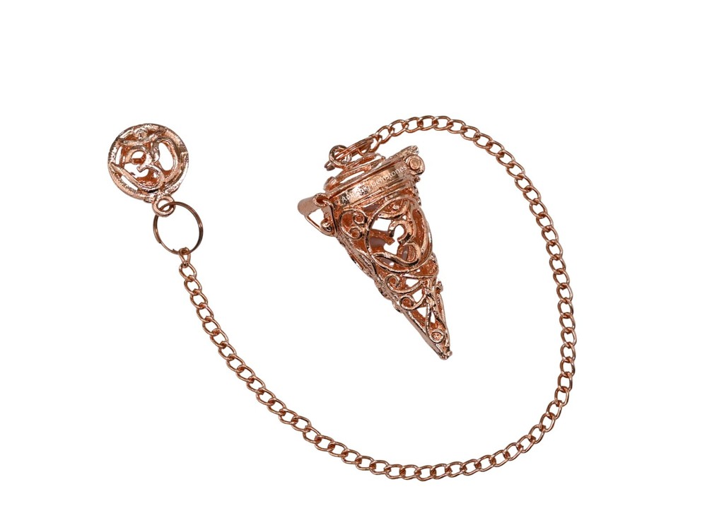 Copper Cone Chamber Om Openable Steel Copper Pendulum for Divination