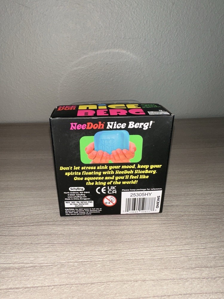 NeeDoh Nice Berg XL Solid Squish Cube Ice Block - Blue/Teal