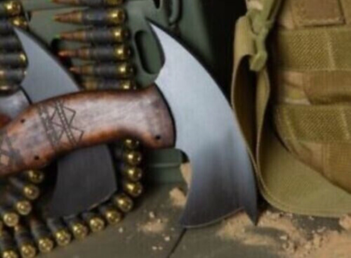 Set of 2 CUSTOM HANDMADE 15" REPLICA WINKLER RnD Tomahawk HUNTING/THROWING AXE