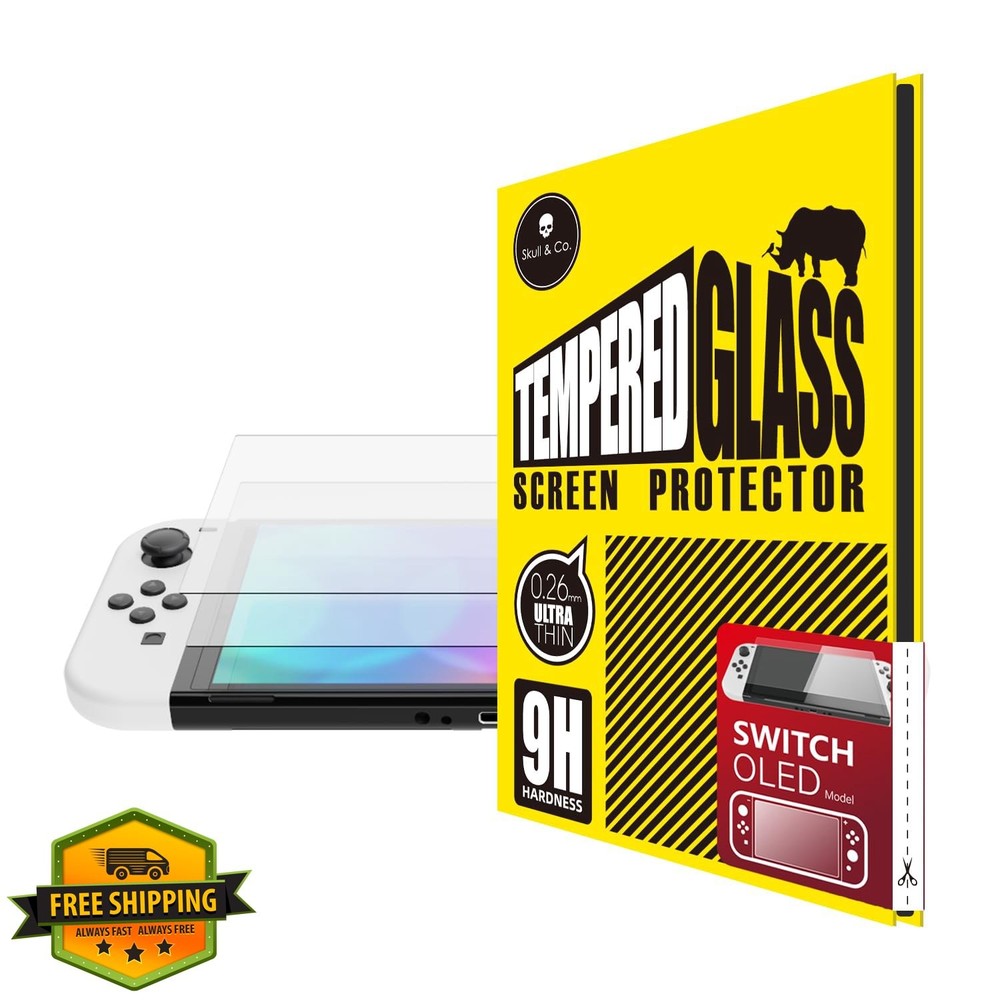 Skull and Co. Switch OLED Tempered Glass Screen Protector 2 Pack