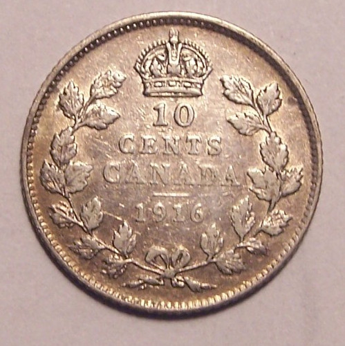 1916 Canada Silver Dime