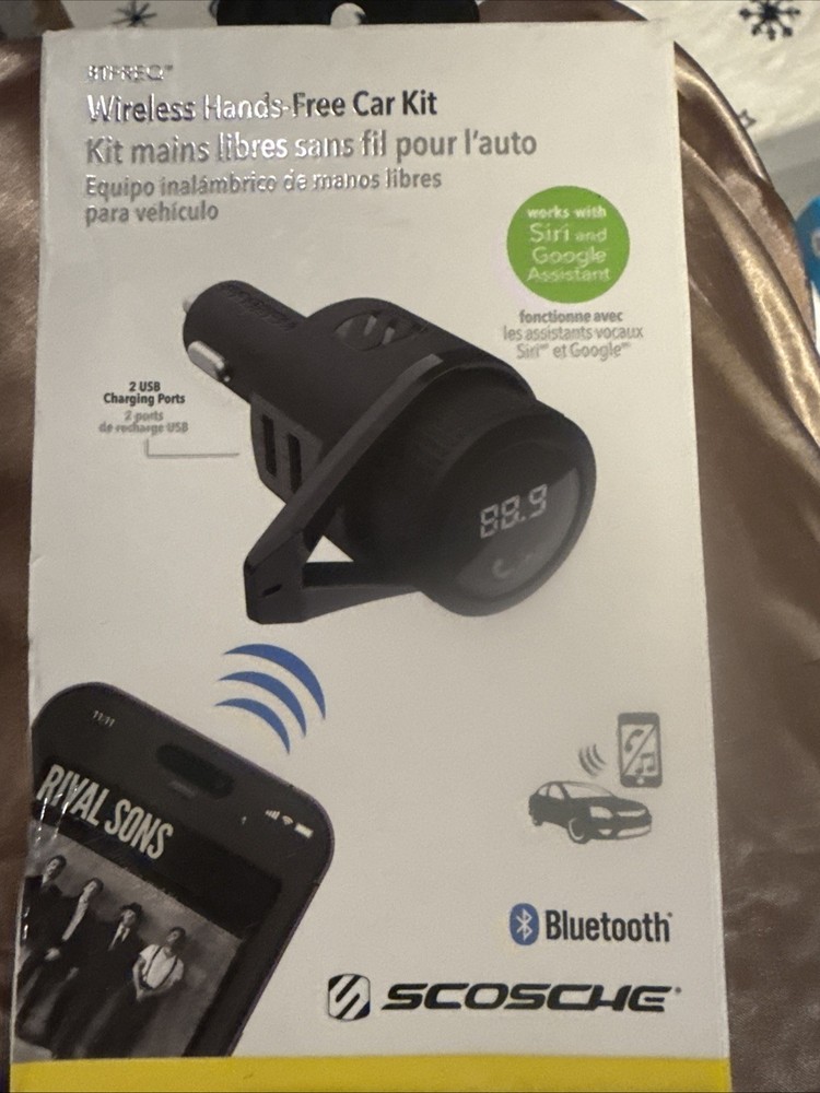 Scosche Bluetooth FM Transmitter (2.4A/12W 2-Port USB-A) - Black