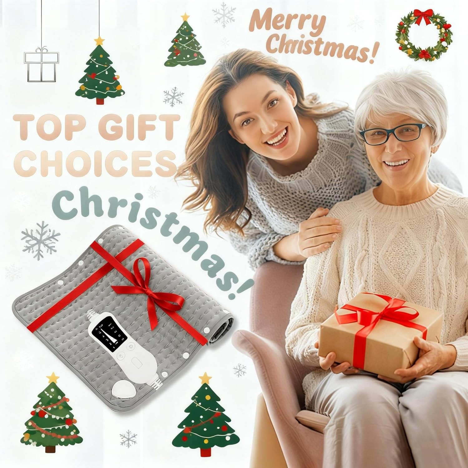 Extra Large Heating Pad 40"X20" XXL Electric Heating Pad Relieves Back Pain