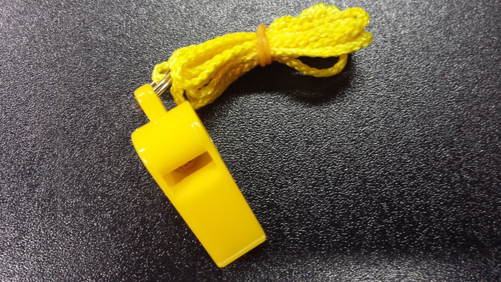 Action Plastic Whistle-Yellow with Lanyard